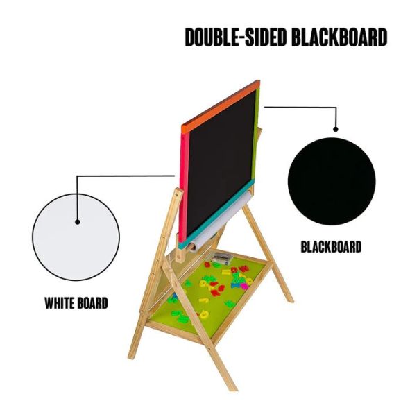 KINDER HOME Dečija drvena tabla sa magnetima i dodacima šarena - V12B103