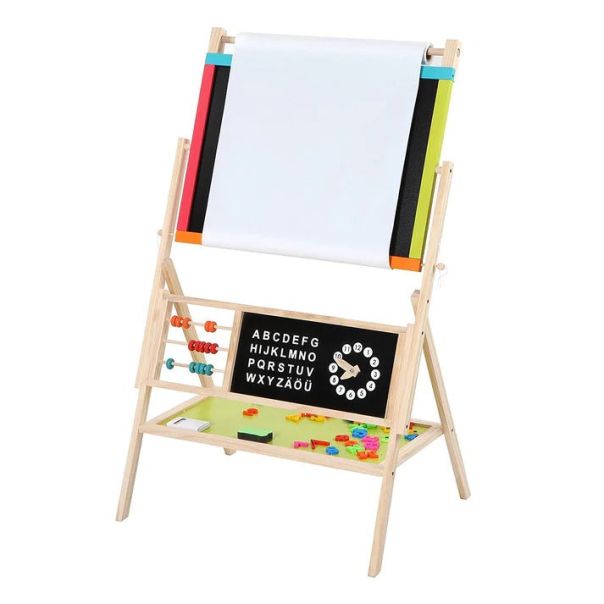 KINDER HOME Dečija drvena tabla sa magnetima i dodacima šarena - V12B103
