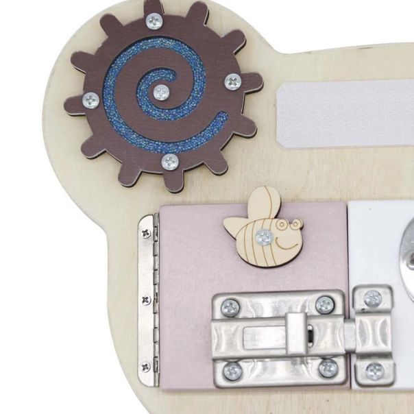 Montesori drvena tabla za motoriku Medved KINDER HOME - V12D369