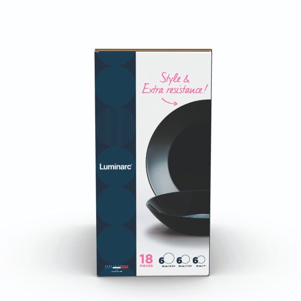 LUMINARC Set Zelie black 18/1 - V3894