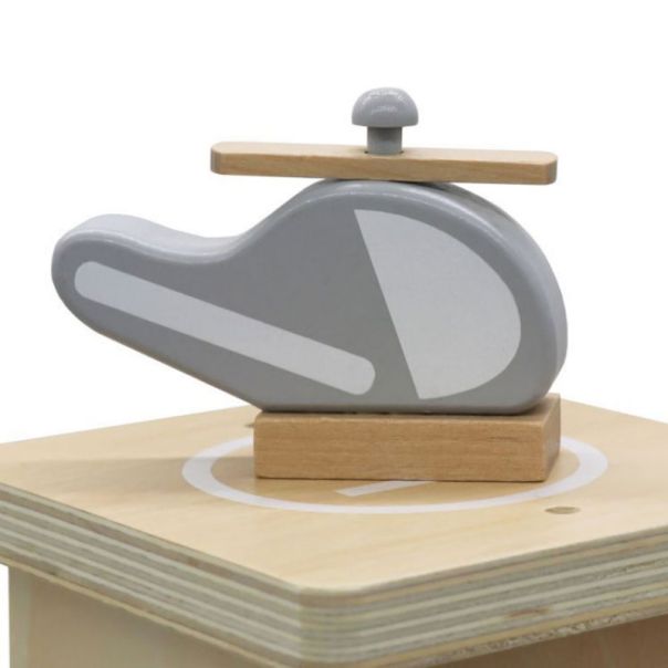 ECO TOYS Drvena garaža sa parkingom, liftom i automobilima - W04B047B