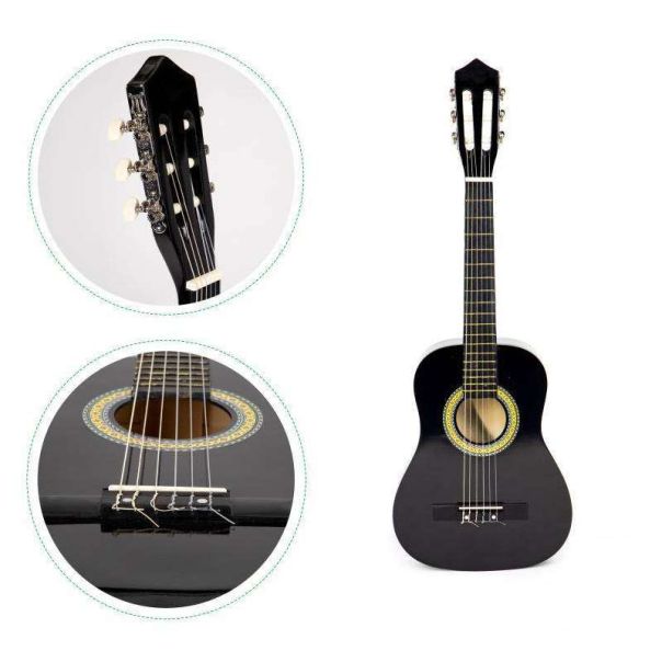 ECO TOYS Drvena gitara za decu, crna - HX18022-30DARK