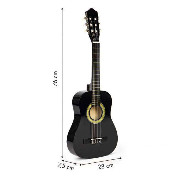 ECO TOYS Drvena gitara za decu, crna - HX18022-30DARK