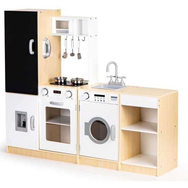 ECO TOYS Drvena kuhinja za decu Natur&White XXL - PLK547
