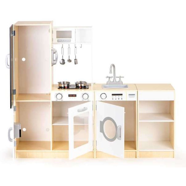 ECO TOYS Drvena kuhinja za decu Natur&White XXL - PLK547