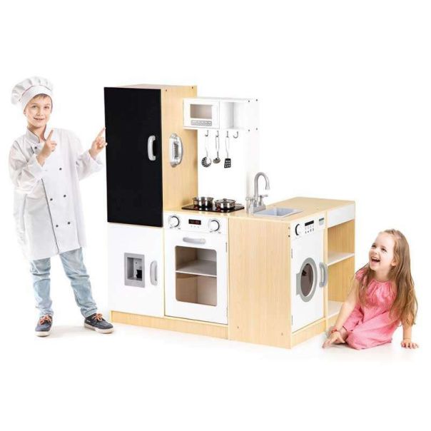 ECO TOYS Drvena kuhinja za decu Natur&White XXL - PLK547