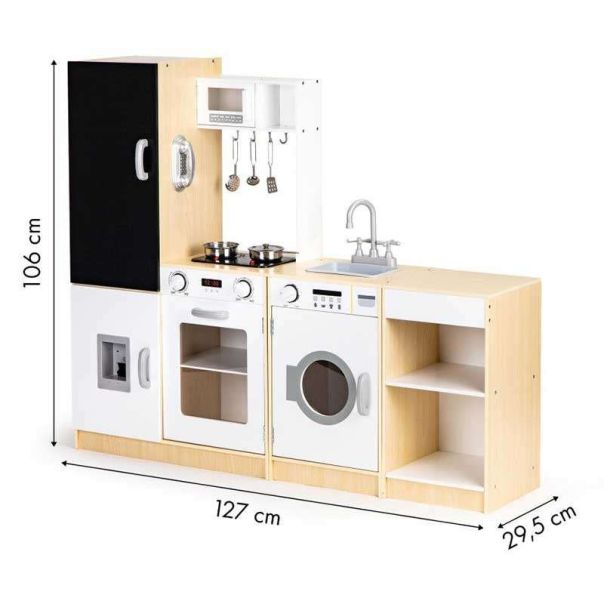 ECO TOYS Drvena kuhinja za decu Natur&White XXL - PLK547
