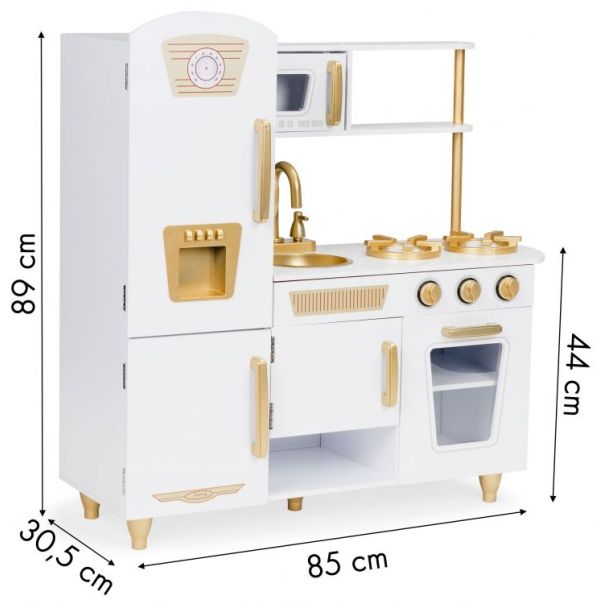 ECO TOYS Drvena kuhinja za decu White&Gold XXL - 7267-1-1-1