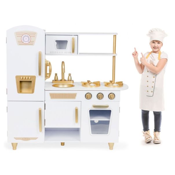 ECO TOYS Drvena kuhinja za decu White&Gold XXL - 7267-1-1-1
