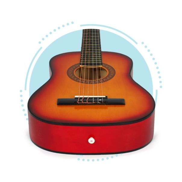 ECO TOYS Velika klasična drvena gitara za decu sa 6 žica – ecotoys - EP2749301