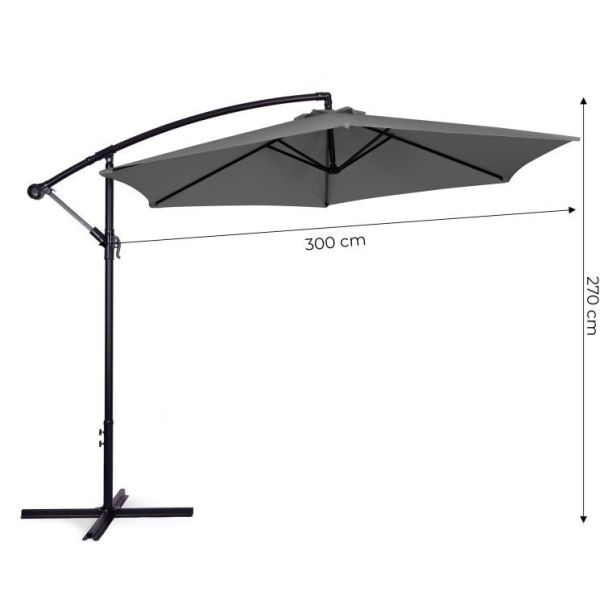 MODERNHOME Suncobran 3m, siva - XS-UMS021 GREY