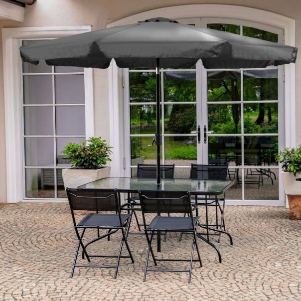 MULTIGARDEN Veliki 3m suncobran sa nagibom dark grey - EP2669308