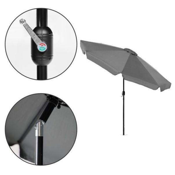 MULTIGARDEN Veliki 3m suncobran sa nagibom dark grey - EP2669308