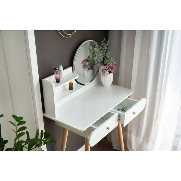 MODERNHOME Veliki moderni toaletni sto za šminku sa ogledalom i policama - EP2751997