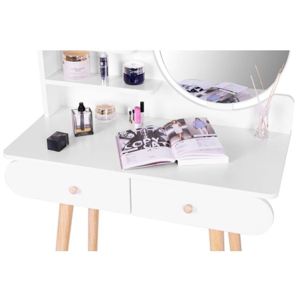 MODERNHOME Veliki moderni toaletni sto za šminku sa ogledalom i policama - EP2751997