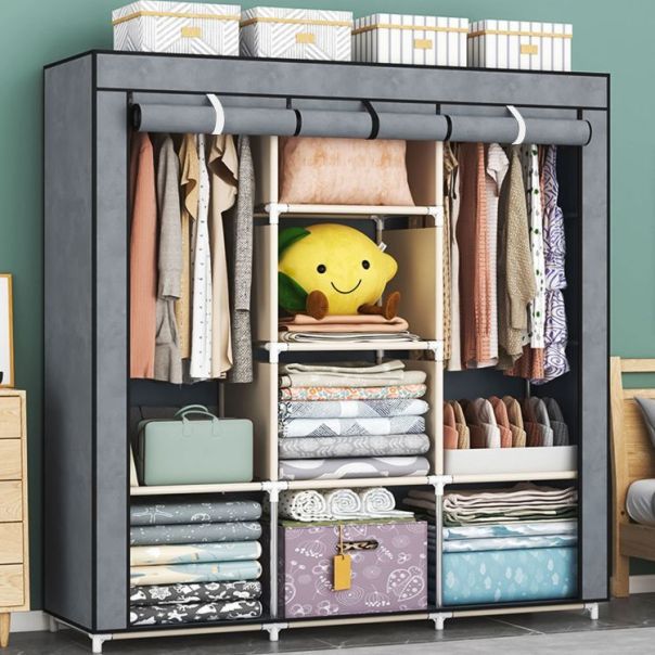 MODERNHOME Veliki platneni garderober sa policama 3 - PJJSC002