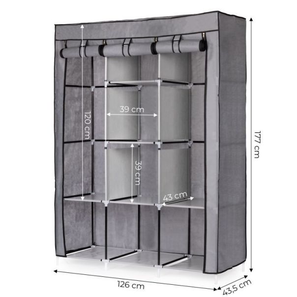 MODERNHOME Veliki platneni garderober sa policama 3 - PJJSC002