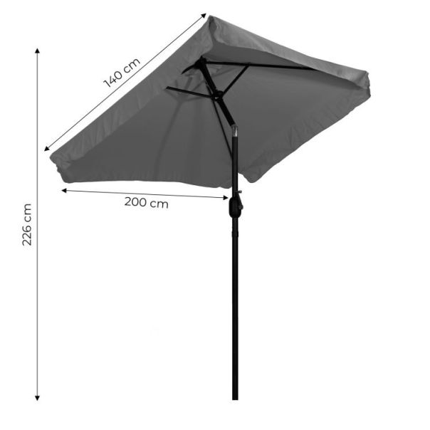 MODERNHOME Veliki pravugaoni suncobran dark grey - EP2249964