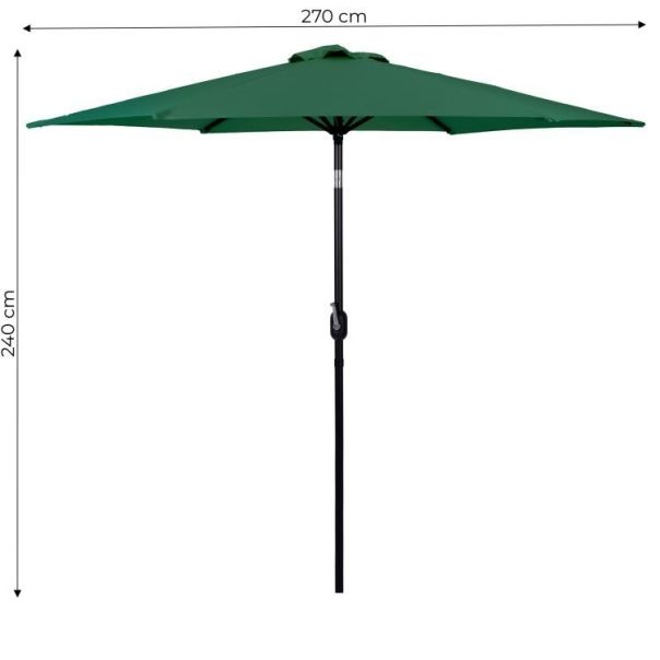 MULTIGARDEN Ugaoni suncobran 270cm, zelena - SL-UM003C GREEN