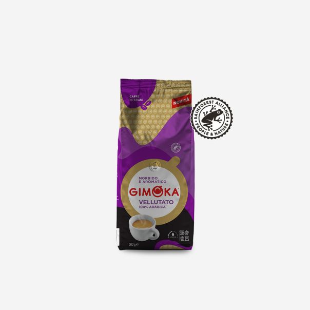 GIMOKA Pržena kafa u zrnu VELLUTATO RAINFOREST 100 % ARABICA 500G - 44382882136294