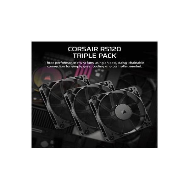 CORSAIR Kuler 120mm RS120 triple pack, crna - CO-9050189-WW