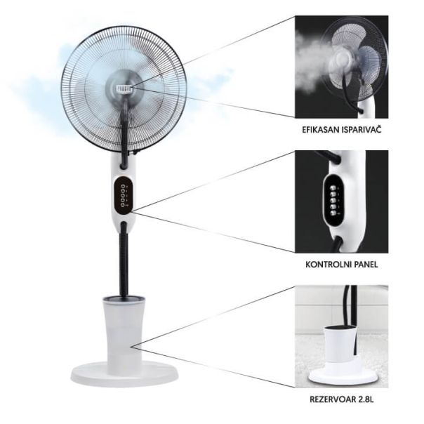 PROSTO Ventilator sa raspršivačem MSF409H, bela - EP2719389