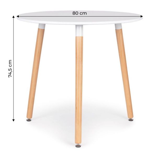 BOLZZ Verona okrugli sto 80 cm - BOLVERTBLWHIT