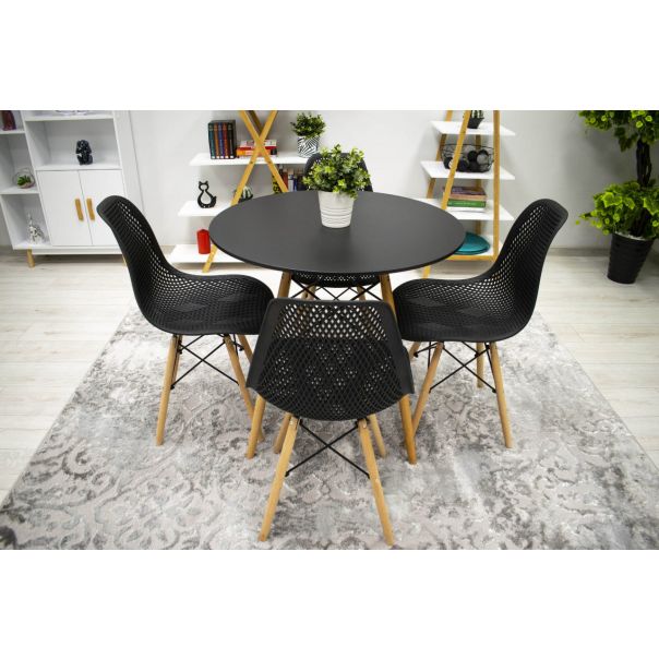 BOLZZ Verona set 4 stolice black - BOLVERCHABLCKS