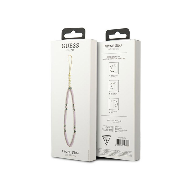 Vežica za mobilni Guess Strap Heishi Beads Lilac - GUSTPEARU
