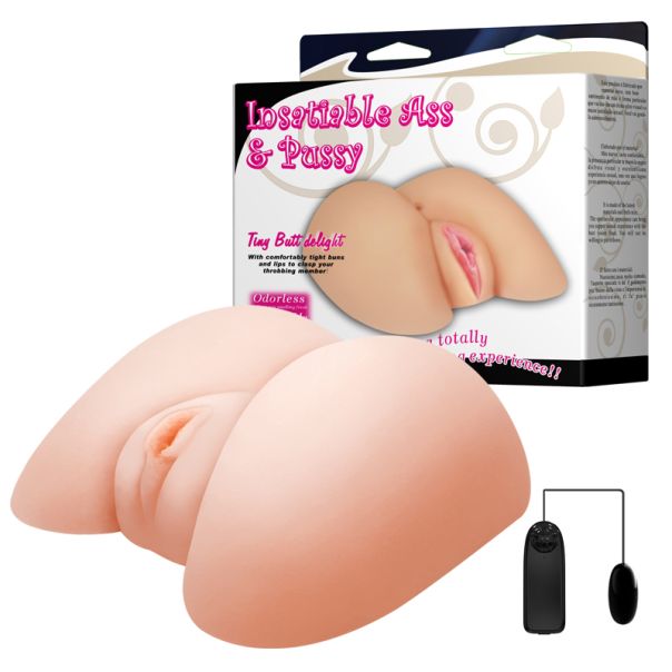 Vibrirajuća realistična veštačka vagina sa 2 ulaza - 009108