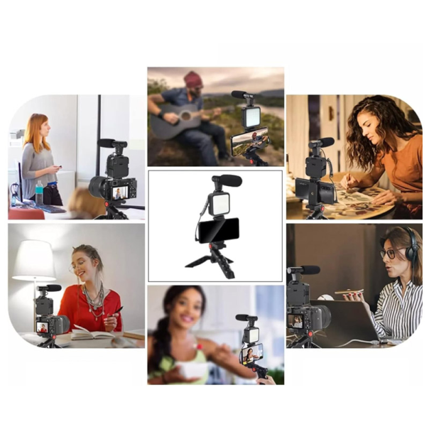 Stativ Tripod za mobilni sa blicem i mikrofonom AY-49 crni - 605908