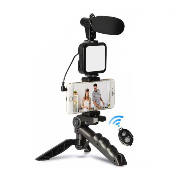 Stativ Tripod za mobilni sa blicem i mikrofonom AY-49 crni - 605908