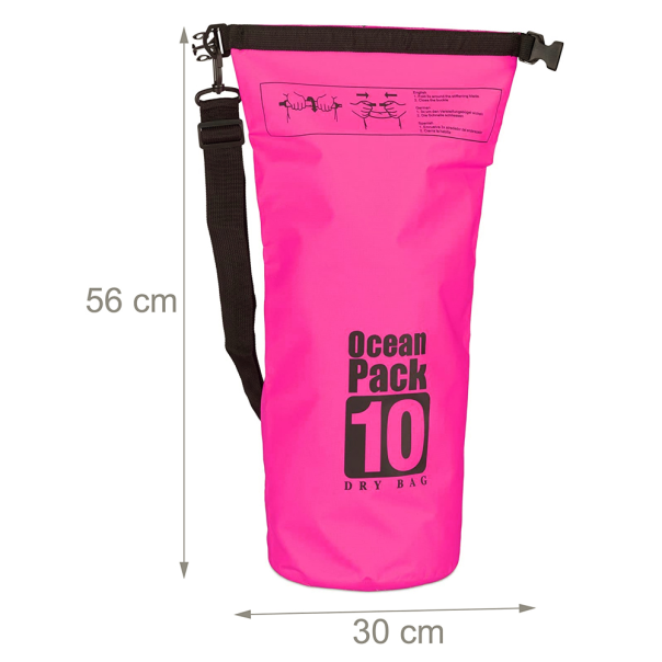 Vodootporna suva torba EL 10L pink - 200913