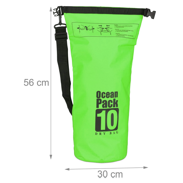 Vodootporna suva torba EL 10L zelena - 200912-1