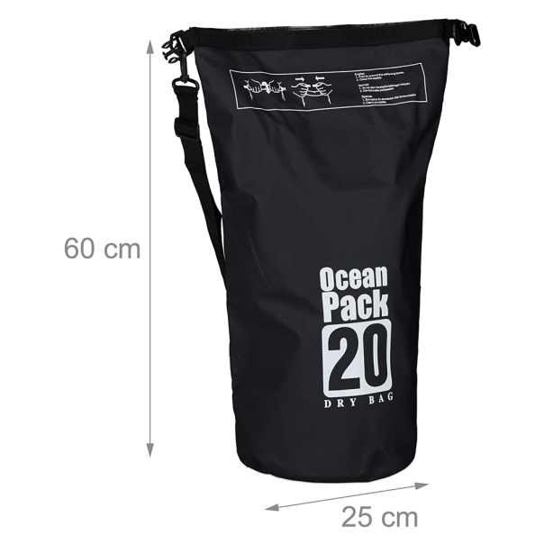 Vodootporna suva torba EL 20L crna - 200914