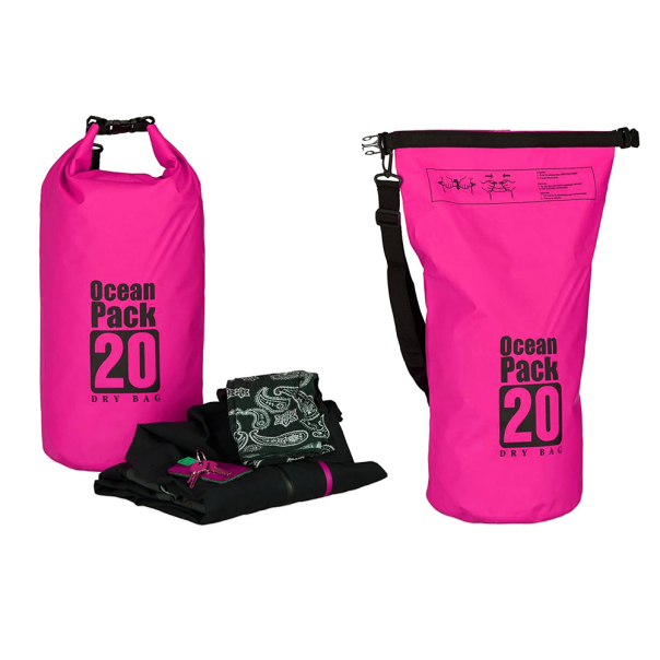 Vodootporna suva torba EL 20L pink - 200916-1