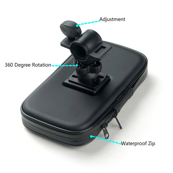 Vodootporna torbica za telefon za bicikl/ motor crna 6.5in - 603950