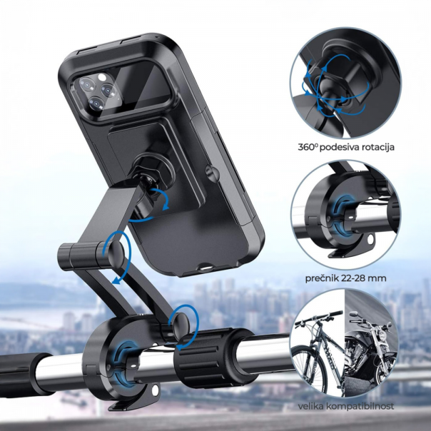 Vodootporni drzac za mobilni telefon Pluginn PI-02 za bicikl - 219628