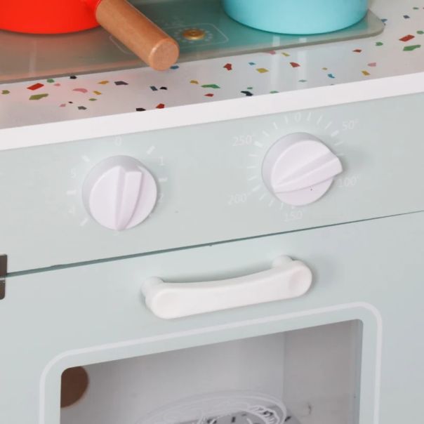 Dečija drvena kuhinja KINDER HOME sa elektronskom pločom za kuvanje, od punog drveta i MDF-a, - EP3317858