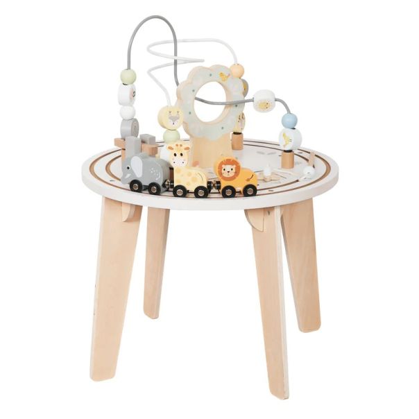 Dečiji drveni edukativni sto sa lavirintom i perlama KINDER HOME - V12D626