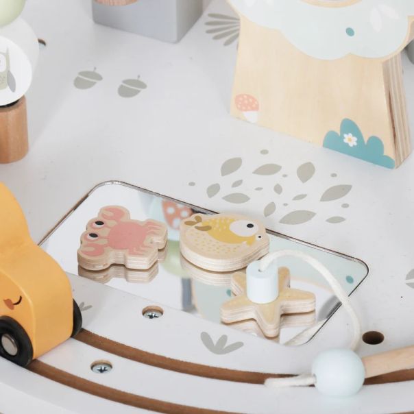 Dečiji drveni edukativni sto sa lavirintom i perlama KINDER HOME - V12D626