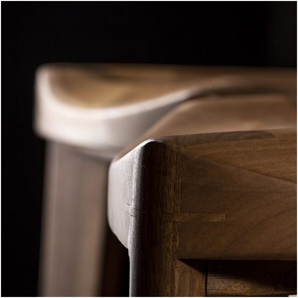 MEDA FURNITURE Drvena barska stolica Terca Orah - OrahTerIzd35
