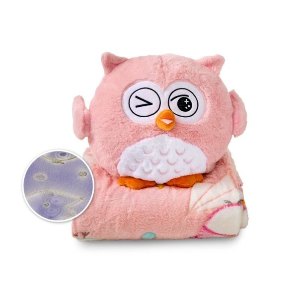 DORMEO Emotivna sovica, Set ćebe+jastuk, roza - 110087227