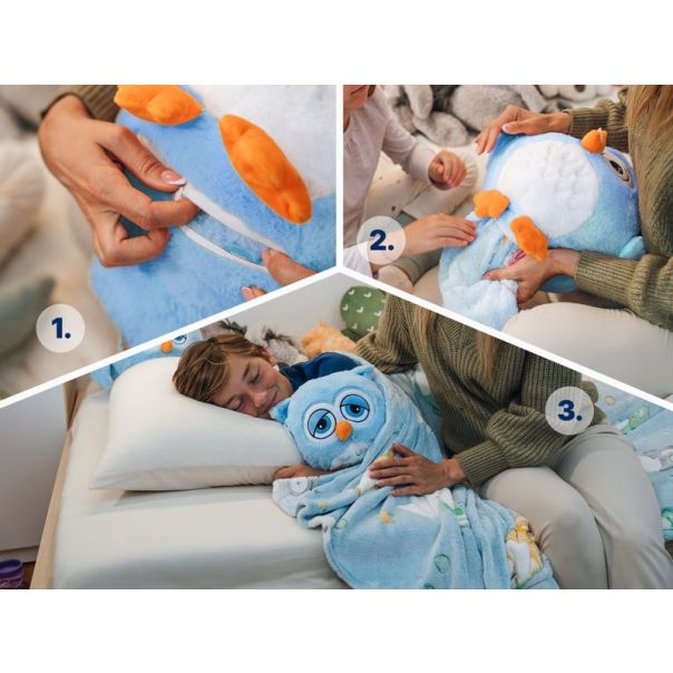 DORMEO Emotivna sovica, Set ćebe+jastuk, plava - 110087229