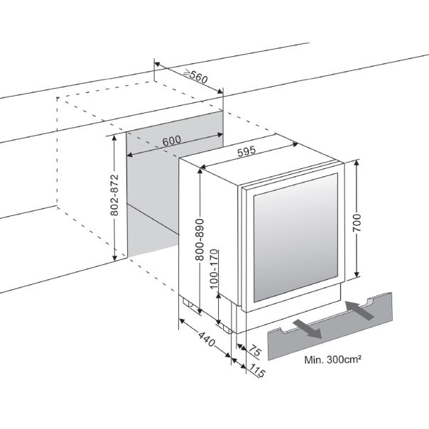 mQuvée  WineCave 700 60S vinska vitrina - v11441
