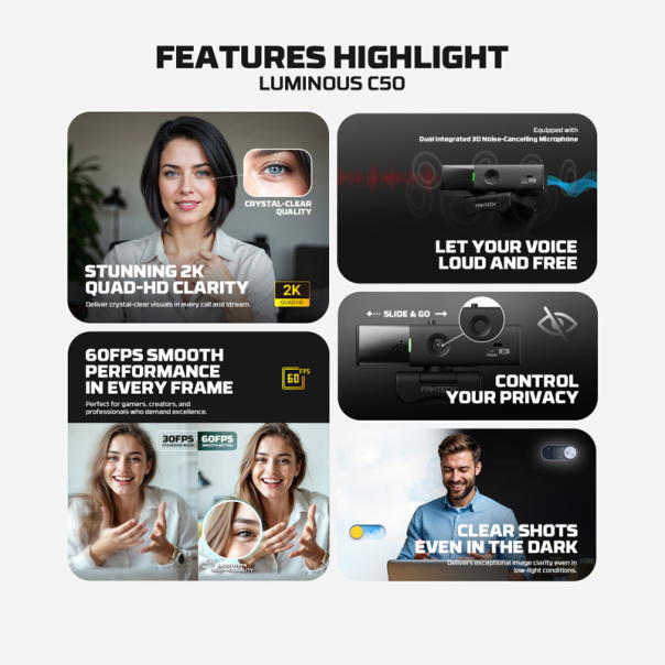 Web kamera Fantech C50 Luminous crna - g223247