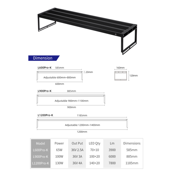 Nanobit WeekAqua LED lampa L1200 Pro-K black - EP3105378