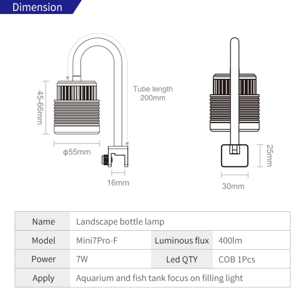 Nanobit WeekAqua LED lampa Mini 7 Pro-F - EP3105375
