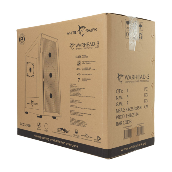 White Shark KUCISTE GCC 2401 WARHEAD-3 BLACK 4 Fans - WS505326