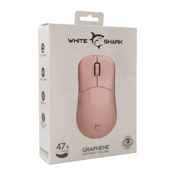 White Shark MIŠ GM-5014 GRAPHENE Pink/ 12.400 DPI - WS503575